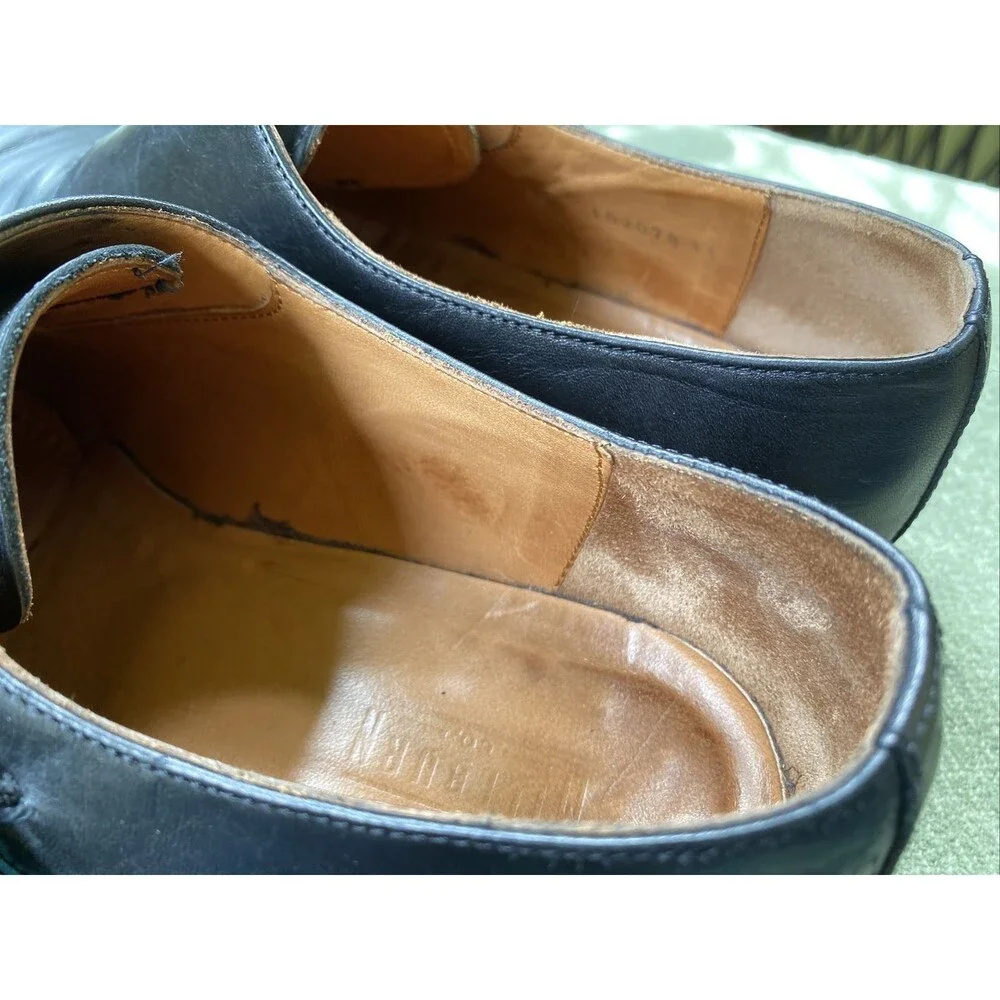 Men’s 44 Millburn Double Monk Strap Dress Shoes 11 M Black Calfskin Leather